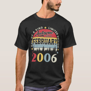 Awesome Since February 2006 Vintage Retro Birthday T-Shirt