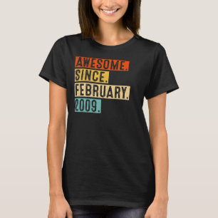 Awesome Since February 2009 14 Years Old 14th Birt T-Shirt