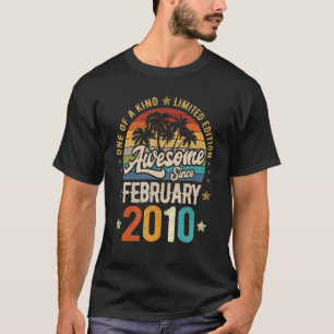 Awesome Since February 2010 Vintage 12th Birthday T-Shirt