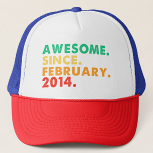 Awesome Since February 2014 11 Years Old 11th Birt Trucker Hat