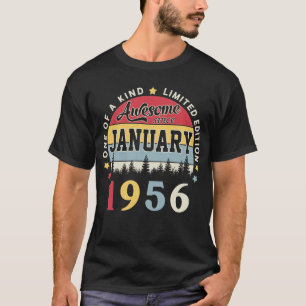 Awesome Since January 1956 Vintage Retro Birthday T-Shirt