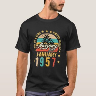 Awesome Since January 1957 Vintage 65Th Birthday T-Shirt