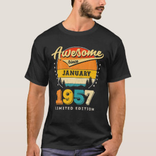 Awesome Since January 1957 Vintage Birthday T-Shirt