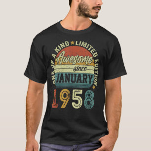 Awesome Since January 1958 65 Year Old 65th Birthd T-Shirt