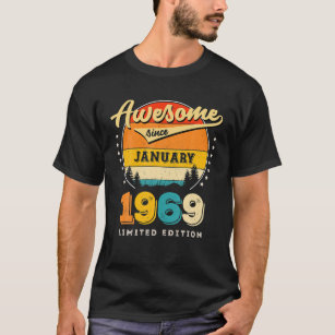 Awesome Since January 1969 Vintage Birthday T-Shirt