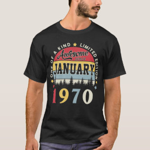 Awesome Since January 1970 Vintage Retro Birthday T-Shirt