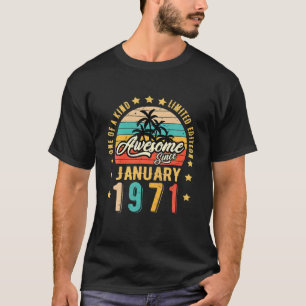 Awesome Since January 1971 Vintage 51St Birthday T-Shirt