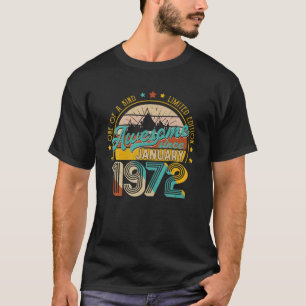 Awesome Since January 1972 Vintage 50Th Birthday G T-Shirt