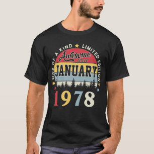 Awesome Since January 1978 Vintage Retro Birthday T-Shirt