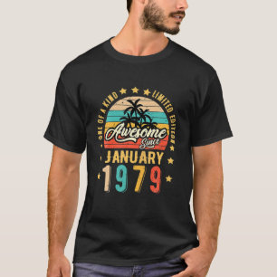 Awesome Since January 1979 Vintage 43Rd Birthday T-Shirt