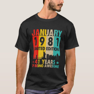 Awesome Since January 1981 41St Birthday Vintage R T-Shirt