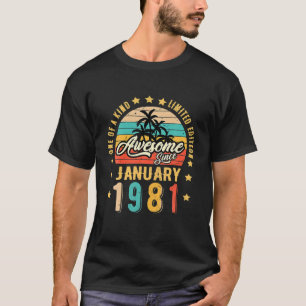 Awesome Since January 1981 Vintage 41St Birthday T-Shirt