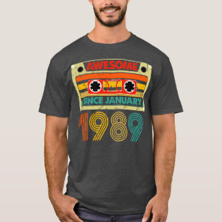Awesome Since January 1989 35 Years Old 35th Birth T-Shirt