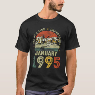 Awesome Since January 1995 Vintage Men Women 30th T-Shirt