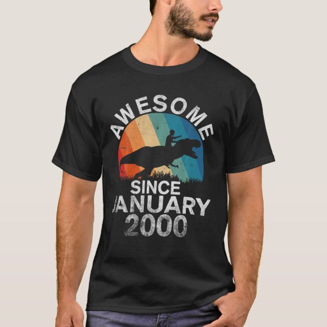 Awesome Since January 2000 21St Birthday Gift 21 Y T-Shirt (Front)