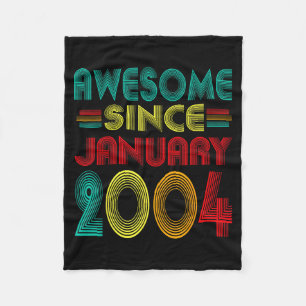 Awesome Since January 2004 Years 22nd Bday Funny V Fleece Blanket