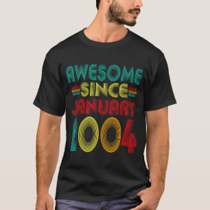 Awesome Since January 2004 Years 22nd Bday Funny V T-Shirt