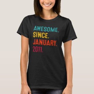 Awesome Since January 2011 12th Birthday  12 Years T-Shirt