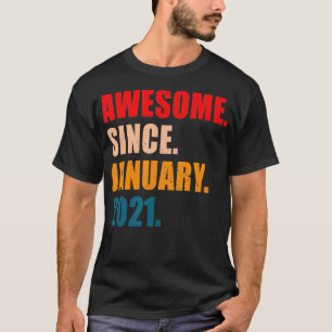 Awesome Since January 2021 Vintage Personalised Bi T-Shirt