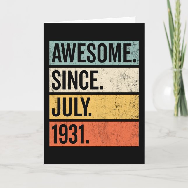 Awesome Since July 1931 Birthday Retro Card (Front)