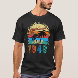 Awesome Since July 1948 74th Birthday  Retro T-Shirt