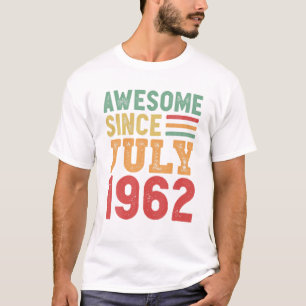 Awesome Since July 1962 60Th Birthday Retro Gift T-Shirt