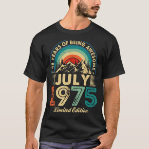 Awesome Since July 1975 Vintage 48th Birthday for T-Shirt