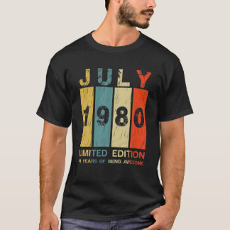 Awesome Since July 1980 41St Birthday Tee For 41 Y