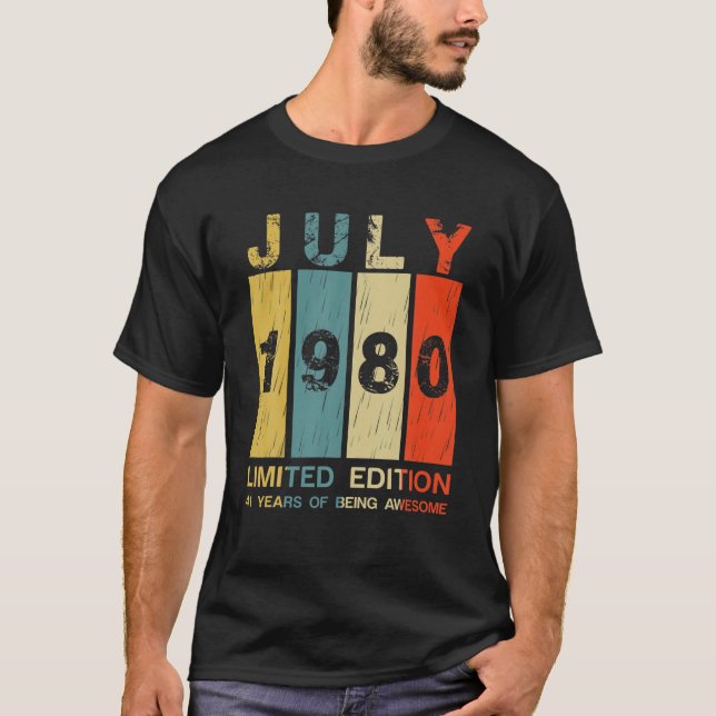Awesome Since July 1980 41St Birthday Tee For 41 Y (Front)