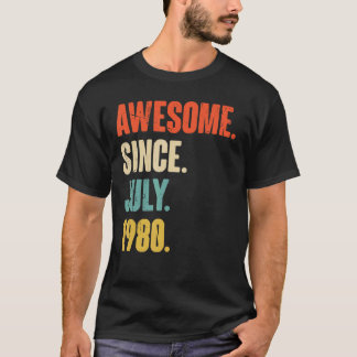 Awesome Since July 1980  42 Year Old Gift 42nd Bir T-Shirt