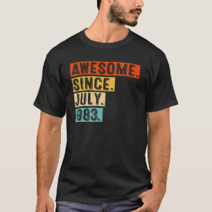 Awesome Since July 1983 Vintage 39th Birthday T-Shirt