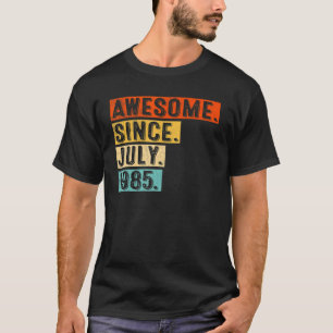 Awesome Since July 1985 Vintage 37th Birthday T-Shirt