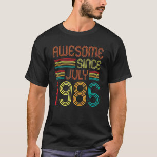 Awesome Since July 1986 Vintage 36th Birthday 36 Y T-Shirt