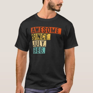 Awesome Since July 1986 Vintage 36th Birthday T-Shirt