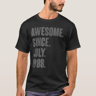 Awesome Since July 1988 34 Year Old 34th Birthda T-Shirt