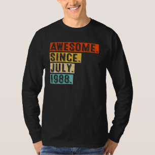 Awesome Since July 1988 Vintage 34th Birthday T-Shirt