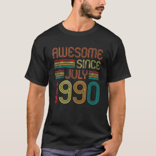 Awesome Since July 1990 Vintage 32Nd Birthday 32 Y T-Shirt