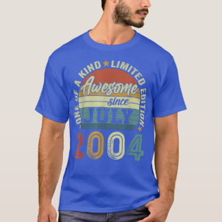 Awesome Since July 2004 18 Years Old 18th Birthday T-Shirt