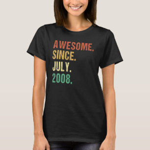 Awesome Since July 2008 14th Birthday 14 Year Old T-Shirt