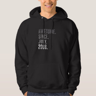 Awesome Since July 2008 14th Birthday Vintage 2008 Hoodie