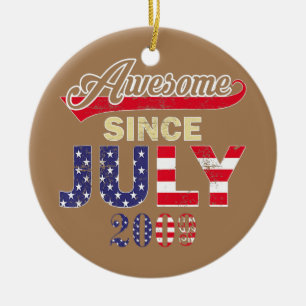 Awesome Since July 2009 13rd Birthday Ceramic Ornament