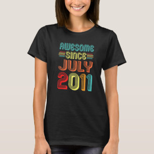 Awesome Since July 2011 Vintage 11 Years Old 11th  T-Shirt