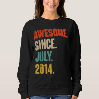 Awesome Since July 2014  8 Year Old  8th Birthday Sweatshirt