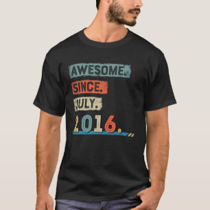 Awesome Since July 2016 5Th Birthday Boy T-Shirt