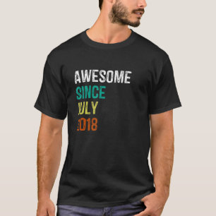 Awesome Since July 2018 4th Birthday 4 Years Old T-Shirt