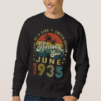Awesome Since June 1935 Vintage 87th Birthday For Sweatshirt