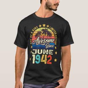 Awesome Since June 1942 Vintage 80th Birthday T-Shirt