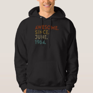 Awesome Since June 1964 Vintage 58th Birthday Hoodie