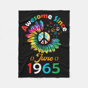 Awesome Since June 1965 Is Funny Birthday Quote Fleece Blanket