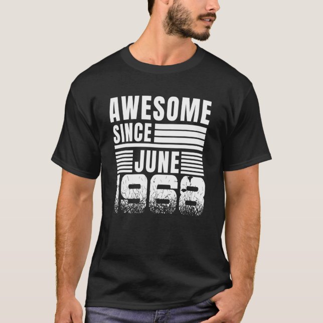 Awesome Since June 1968 54th Birthday T-Shirt (Front)